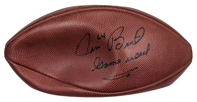 Jim Burt Signed & Inscribed 1987 Super Bowl XXI Game Used Football (Beckett)